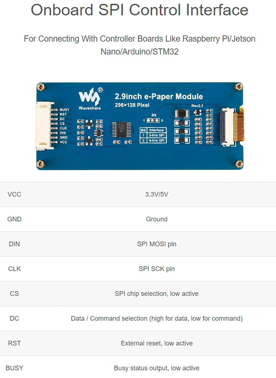 waveshare 2.9inch e-Pape Display Module for Raspberry Pi 4B/3B+/3B/2B/Zero/Zero W/PIZero 2 W/WH/Jetson Nano/forArdui/Nucleo, 296×128 Pixels Red Black White Three Color SPI E-Ink Screen Full Refresh