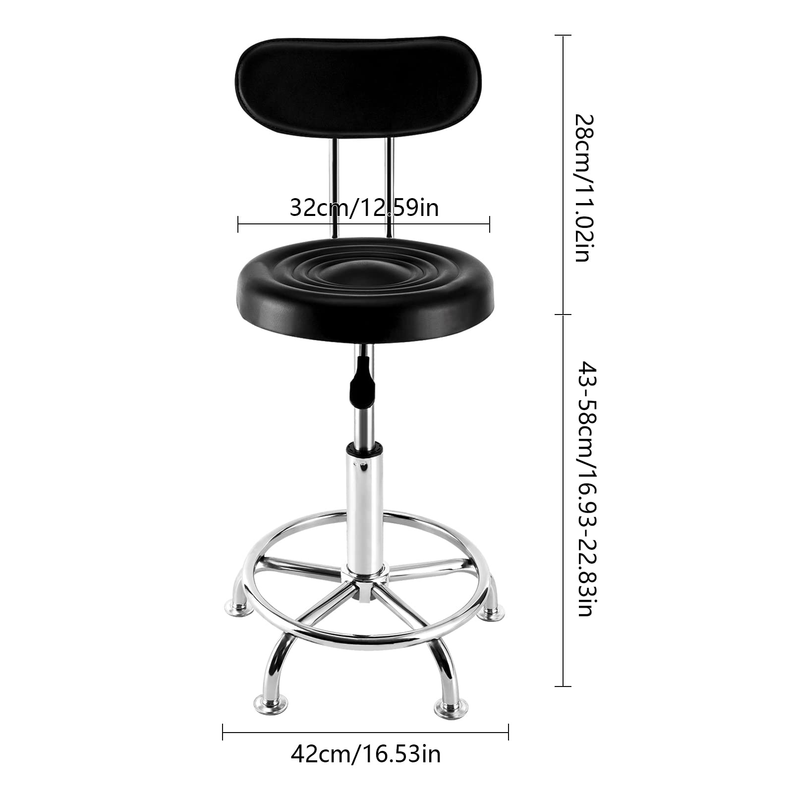 FLYHERO Salon Chair with 360-degree Swivel Seat Salon Stool Swivel Saddle Chair Stool Hydraulic Height Adjustable