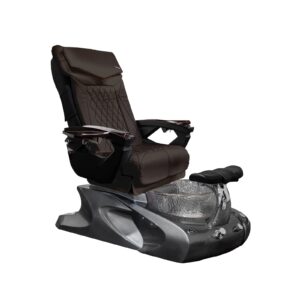 viggo ii 18 lx shiatsulogic pedicure chair metallic grey w/discharge pump stylish pedicure tub with pipe-less magnetic jet pedicure spa, coffee