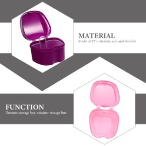 3pcs Box Denture Box Retainer Holder Plastic Denture Storage Case Denture Holder with Drain Shelf Denture Containers Retainer Container Case Teeth Braces Case False Tooth Holder