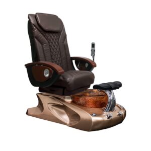 viggo ii shiatsulogic pedicure chair metallic gold w/discharge pump stylish pedicure tub with pipe-less magnetic jet pedicure spa, exr chair coffee