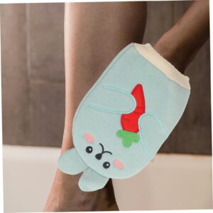 KOMBIUDA Exfoliating Gloves 2pcs Cartoon Bath Towel Loofah Hand Towel Plant Fibres Child Body Scrub Gloves