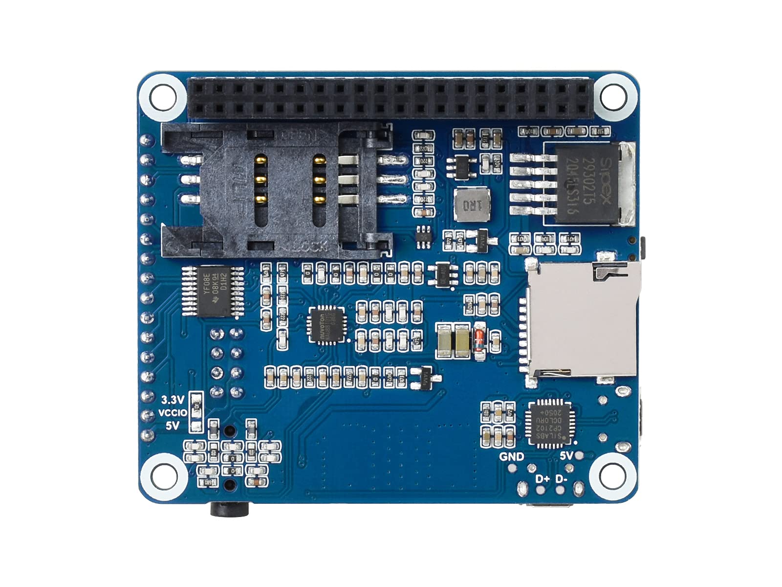 NGW-1Set 2G/3G/4G/GSM/GPRS/GNSS HAT for Raspberry Pi Based on SIM7600G-H Supports LTE CAT4 up to 150Mbps for Downlink Data Transfer