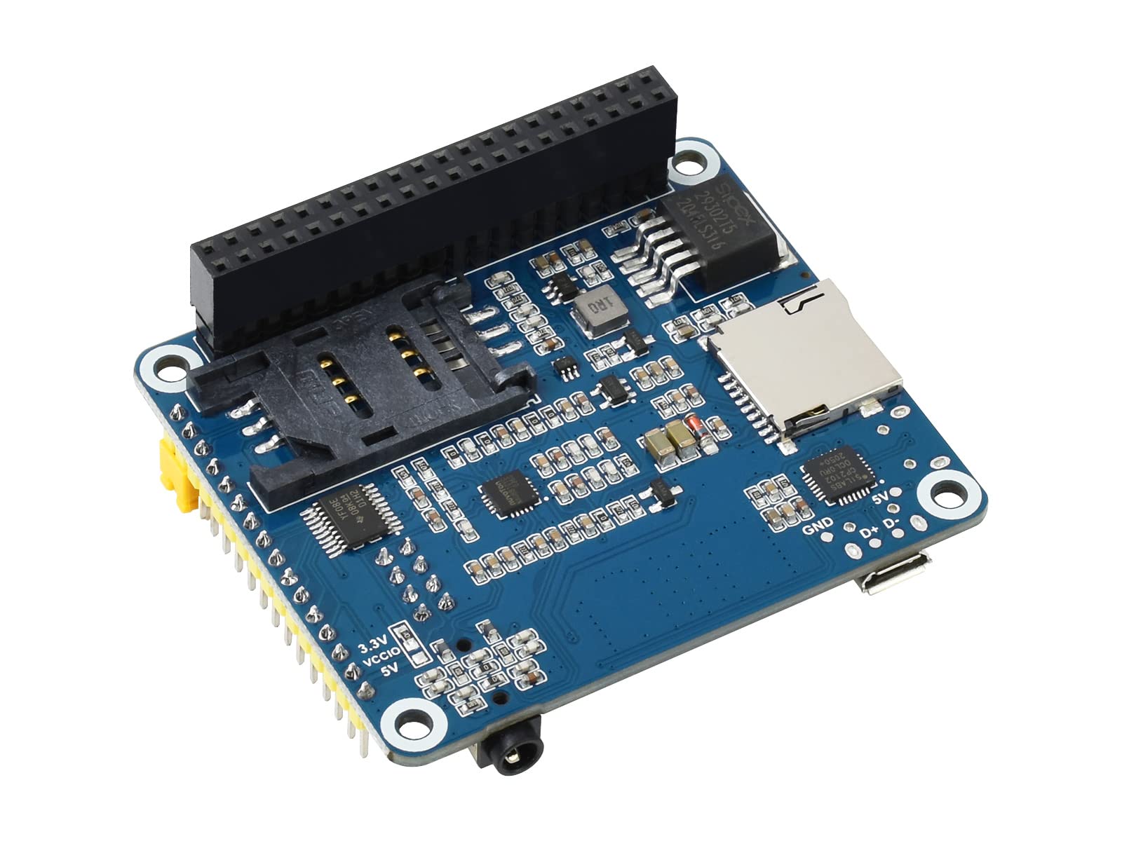 NGW-1Set 2G/3G/4G/GSM/GPRS/GNSS HAT for Raspberry Pi Based on SIM7600G-H Supports LTE CAT4 up to 150Mbps for Downlink Data Transfer