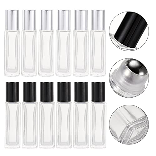 Steel aging Sample On -on Mist Bottle Stainless Perfume Container Cosmetics el Aromatherapy Oils Refillable Mini Oil Vials Cosmetic with Spray Size Makeup Er Glass for ( Color : Black Silver , Size :