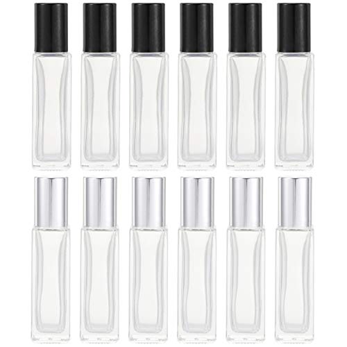 Steel aging Sample On -on Mist Bottle Stainless Perfume Container Cosmetics el Aromatherapy Oils Refillable Mini Oil Vials Cosmetic with Spray Size Makeup Er Glass for ( Color : Black Silver , Size :