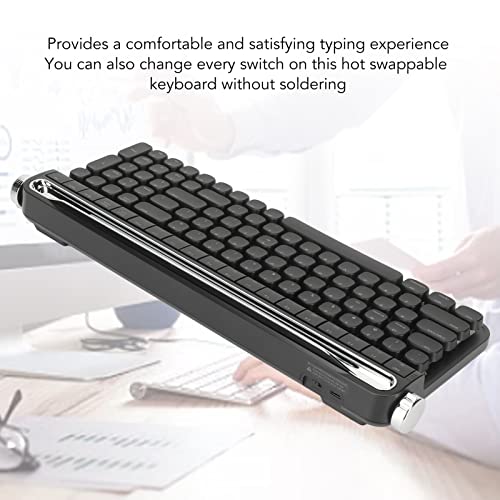 100 Keys Typewriter Keyboard,RGB Mechanical Gaming Keyboard Backlight,Ergonomic Keyboard Portable with 3Levels Adjustable Stand,Dual Mode Keyboard(5.1 Bluetooth Wireless,USB Wired) (Black)