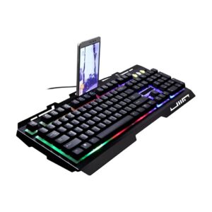 fedrui mechanical gaming keyboard, gaming keyboard with rgb backlit, 104 keys keyboard, for computer games (color : black)