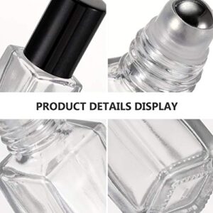 Steel aging Sample On -on Mist Bottle Stainless Perfume Container Cosmetics el Aromatherapy Oils Refillable Mini Oil Vials Cosmetic with Spray Size Makeup Er Glass for ( Color : Black Silver , Size :