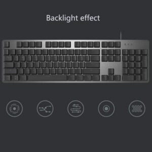 FEDRUI Gaming Keyboard, LED Backlit Computer Keyboard, Desktop Wired Keyboard, Computer Keyboard for Gaming PC