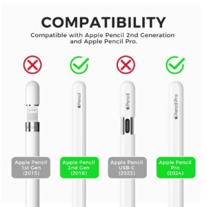 TRONWIN Apple Pencil Pro Case for Apple Pencil 2nd Generation Sleeve Silicone Cover Perfect Grip Skin Classic Design with Sturdy Clip Compatible with Apple Pencil 2nd gen (Classic)