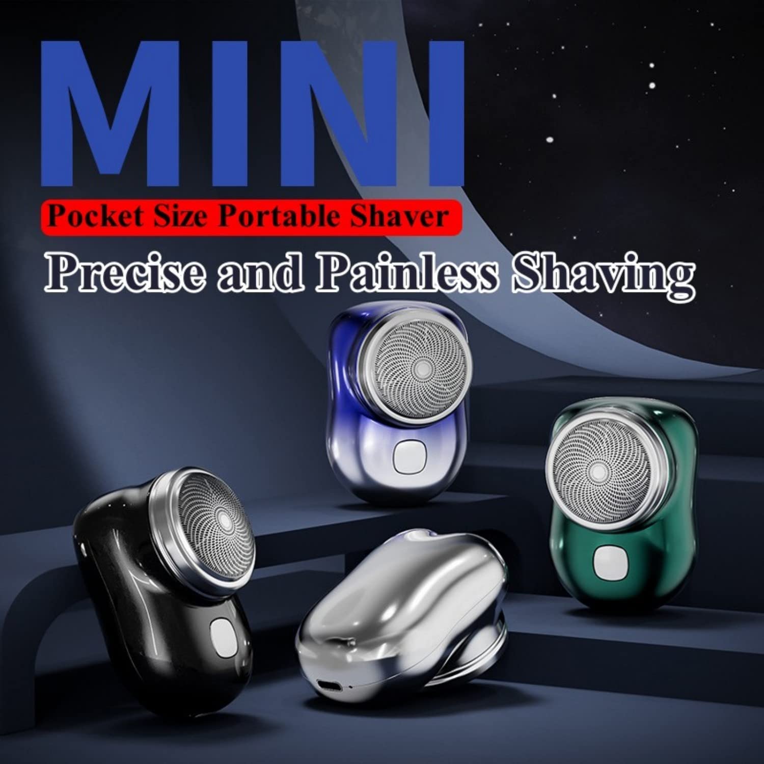 Mini Shaver Portable Electric Shaver, 2023 【New Upgrade】 Pocket Portable Electric Shaver, USB Mini Shaver Travel Electric Razor for Men, Pocket Size Waterproof Razor Washable Portable (Black)