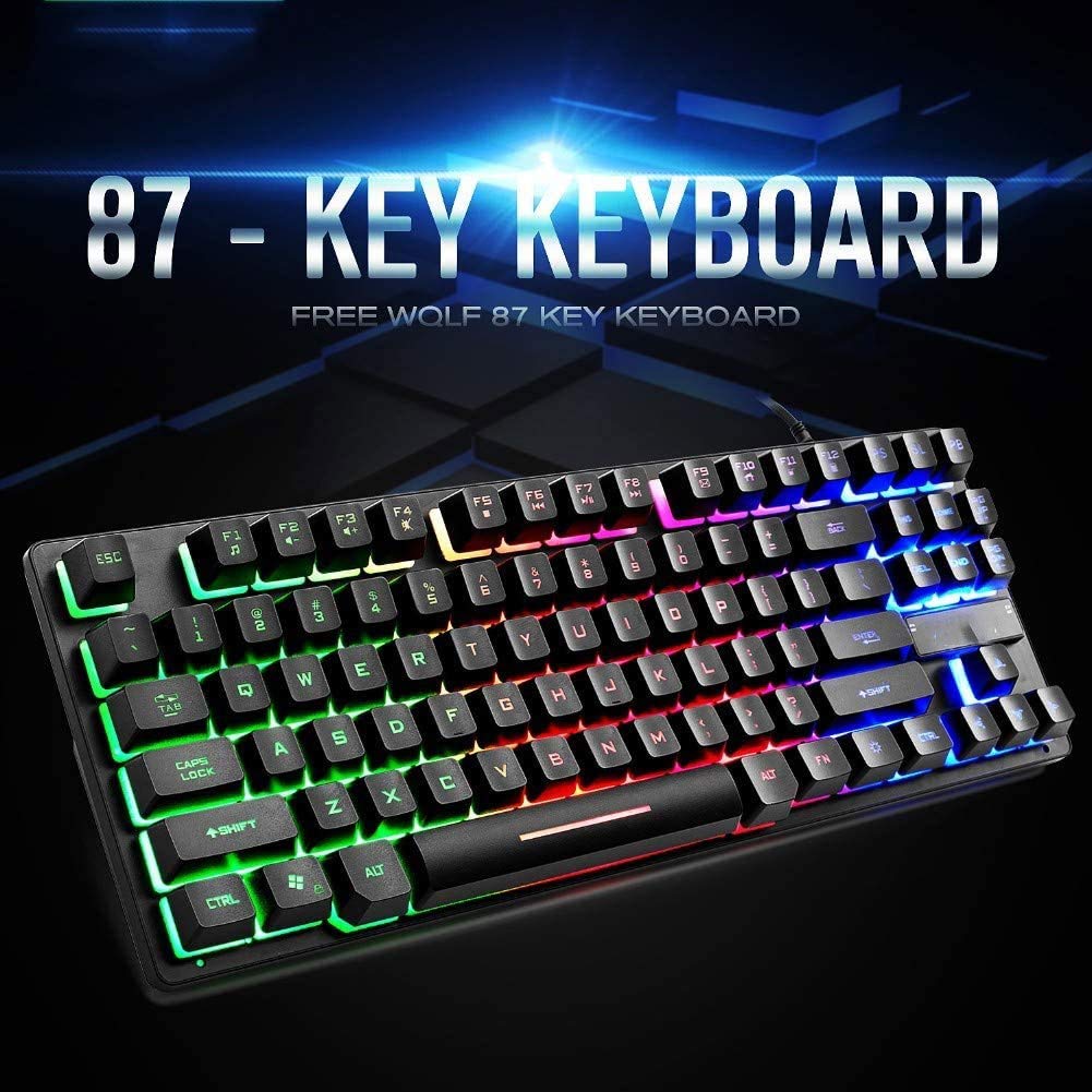 FEDRUI Gaming Keyboard, Mechanical Keyboard, Waterproof Gaming Keyboard Ergonomic Keyboard for Office Typing