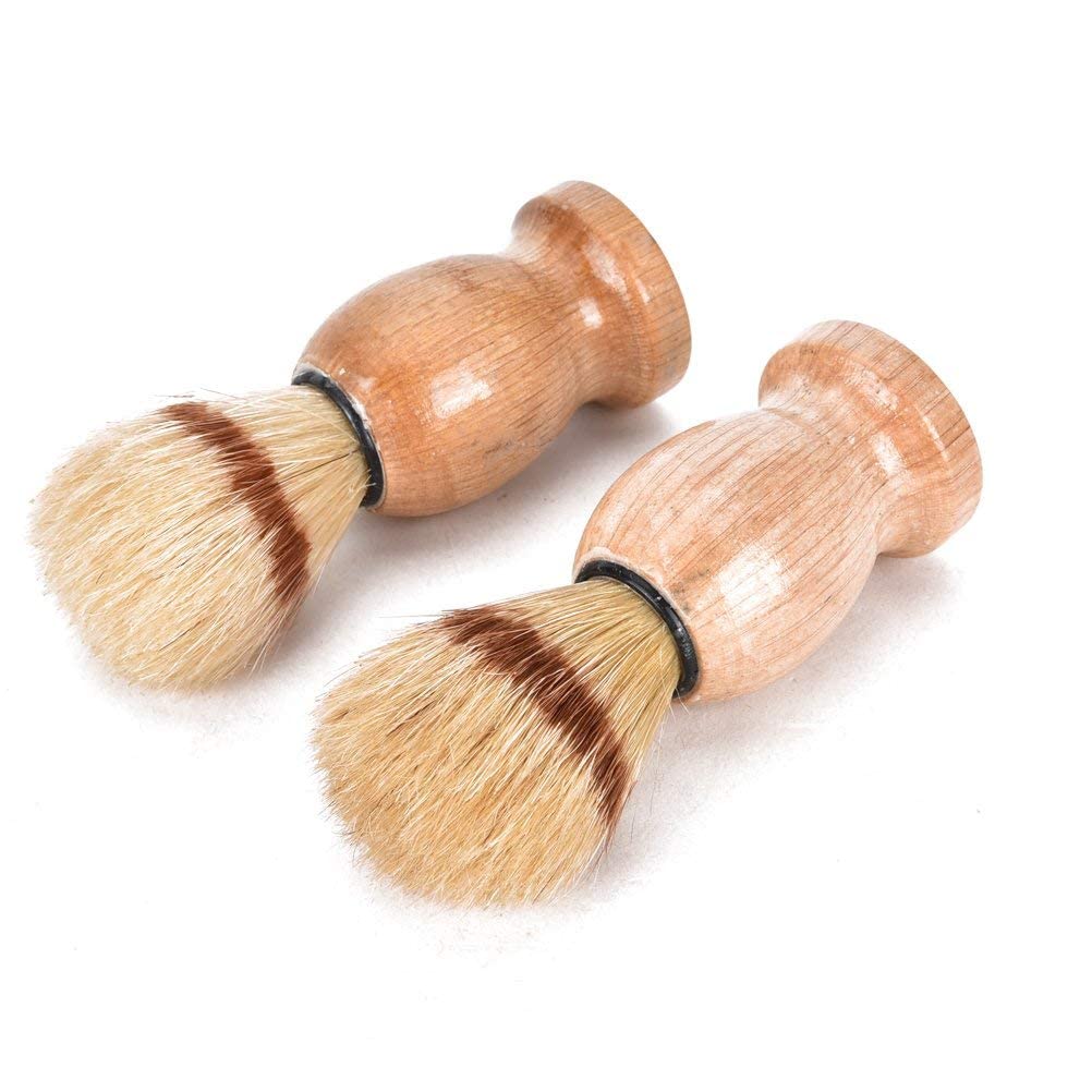 12Pcs Men Shaving Brush Wood Handle, Professional Salon Tools Hand Crafted Shaving Brush Wood Handle Shave Brushes Handmade Pure Badger Hair Brush for Men