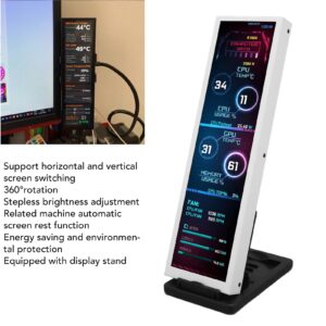 GOWENIC 8.8in Computer Temp Monitor, AIDA64 PC CPU HDD Data Monitor, PC Sensor Panel Display, IPS USB Mini Screen for PC ARGB Computer case Secondary Screen