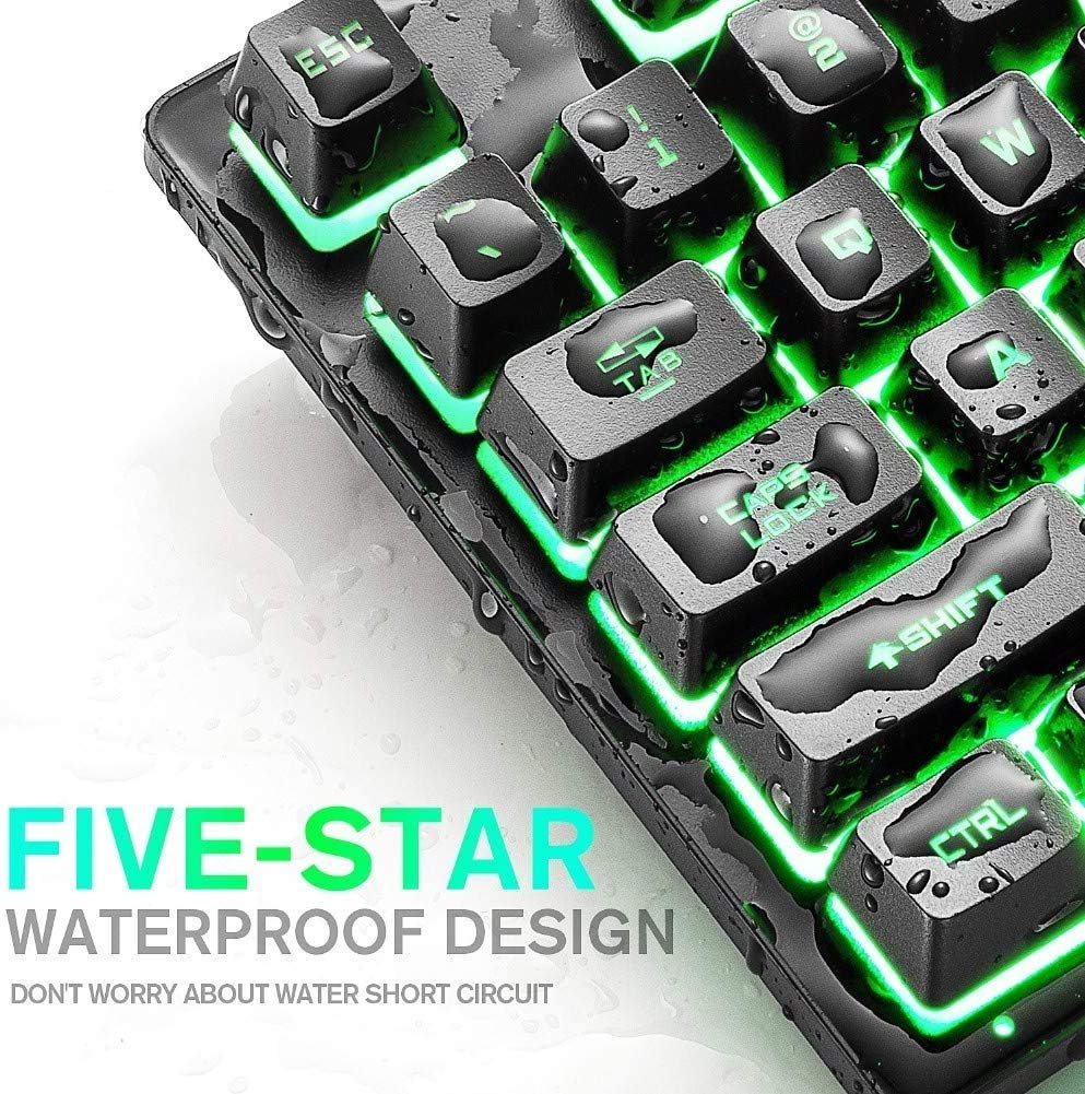 FEDRUI Gaming Keyboard, Mechanical Keyboard, Waterproof Gaming Keyboard Ergonomic Keyboard for Office Typing