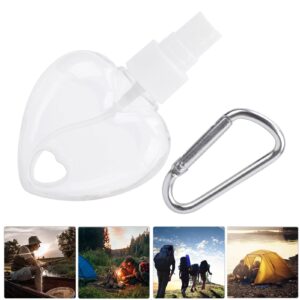 BORDSTRACT Travel Spray Bottle 50ml, Transparent Empty Heart Shape Plastic Containers for Camping, Hiking, Cleaning and Skin Care Atomizer with Keychain (White)