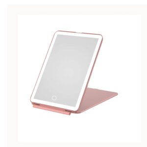 dypasa vanity mirror folding led makeup mirror portable ultra-thin folding mirror with light suitable for ladies gift makeup mirror (pink) household cosmetic mirror