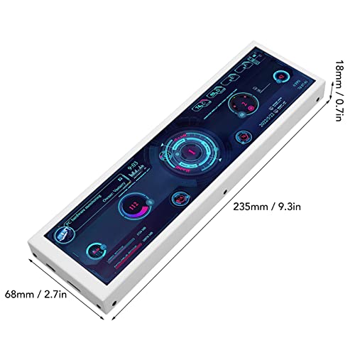 Computer Temp Monitor, 8.8in IPS 1920x480 60Hz PC Sensor Panel Display Multifunction for Desktop