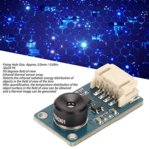 IR Array Thermal Imaging Camera Module, 3.3V 5V Plug and Play Temperature Sensor IR Module 32x24 PX for Intrusion Motion Detection