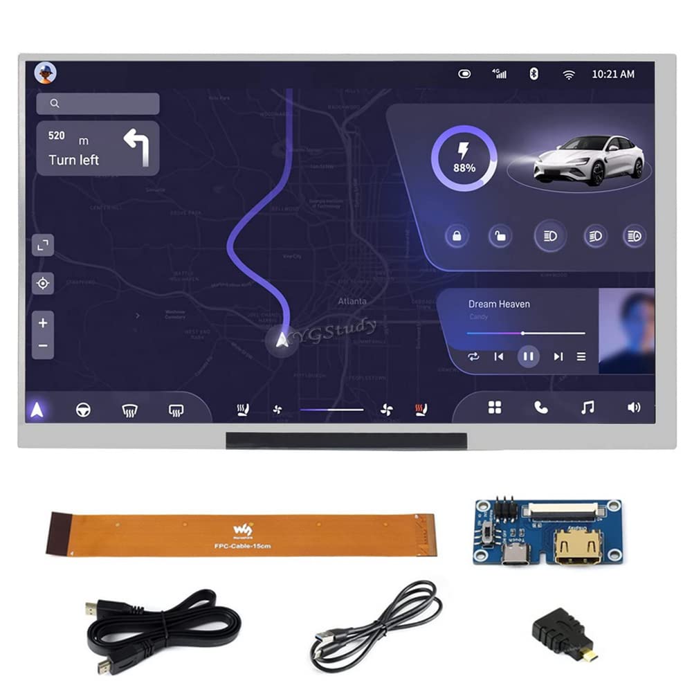 7inch 1024x600 IPS Integrated Display Supports Raspberry Pi 4B/3B+/3B/2B/B+/A+/Zero/Zero W/WH/Zero 2W and Jetson Nano and Windows PC with Acce Cables (No Touch) @XYGStudy (70H-1024600-IPS-B)