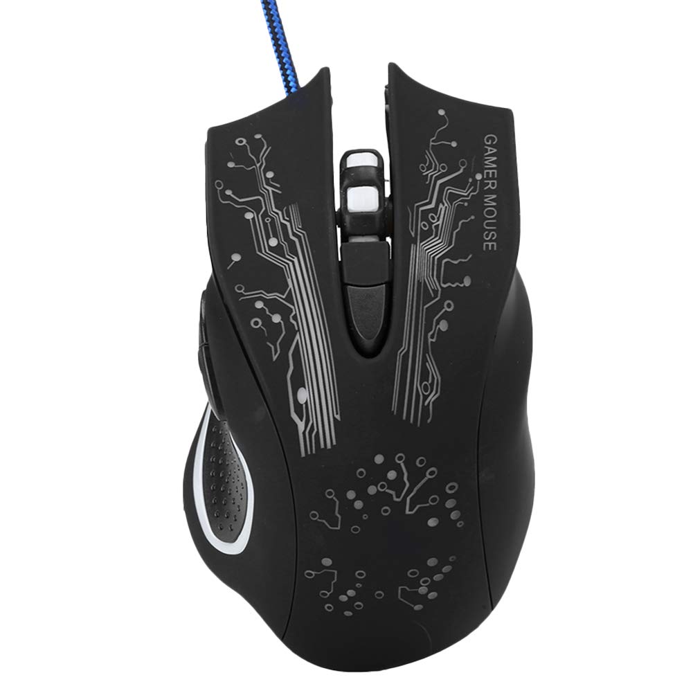 Zyyini Gaming Mouse, X11 USB Wired Mouse with LED Luminous, 6 Key Home Office Gaming Universal Mouse, for PC Computer Laptop - Plug & Play (Black)