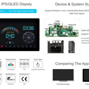 7inch 1024x600 IPS Integrated Display Supports Raspberry Pi 4B/3B+/3B/2B/B+/A+/Zero/Zero W/WH/Zero 2W and Jetson Nano and Windows PC with Acce Cables (No Touch) @XYGStudy (70H-1024600-IPS-B)