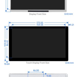 7inch 1024x600 IPS Integrated Display Supports Raspberry Pi 4B/3B+/3B/2B/B+/A+/Zero/Zero W/WH/Zero 2W and Jetson Nano and Windows PC with Acce Cables (No Touch) @XYGStudy (70H-1024600-IPS-B)