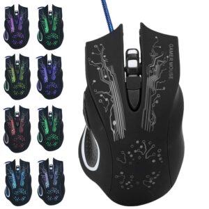 Zyyini Gaming Mouse, X11 USB Wired Mouse with LED Luminous, 6 Key Home Office Gaming Universal Mouse, for PC Computer Laptop - Plug & Play (Black)