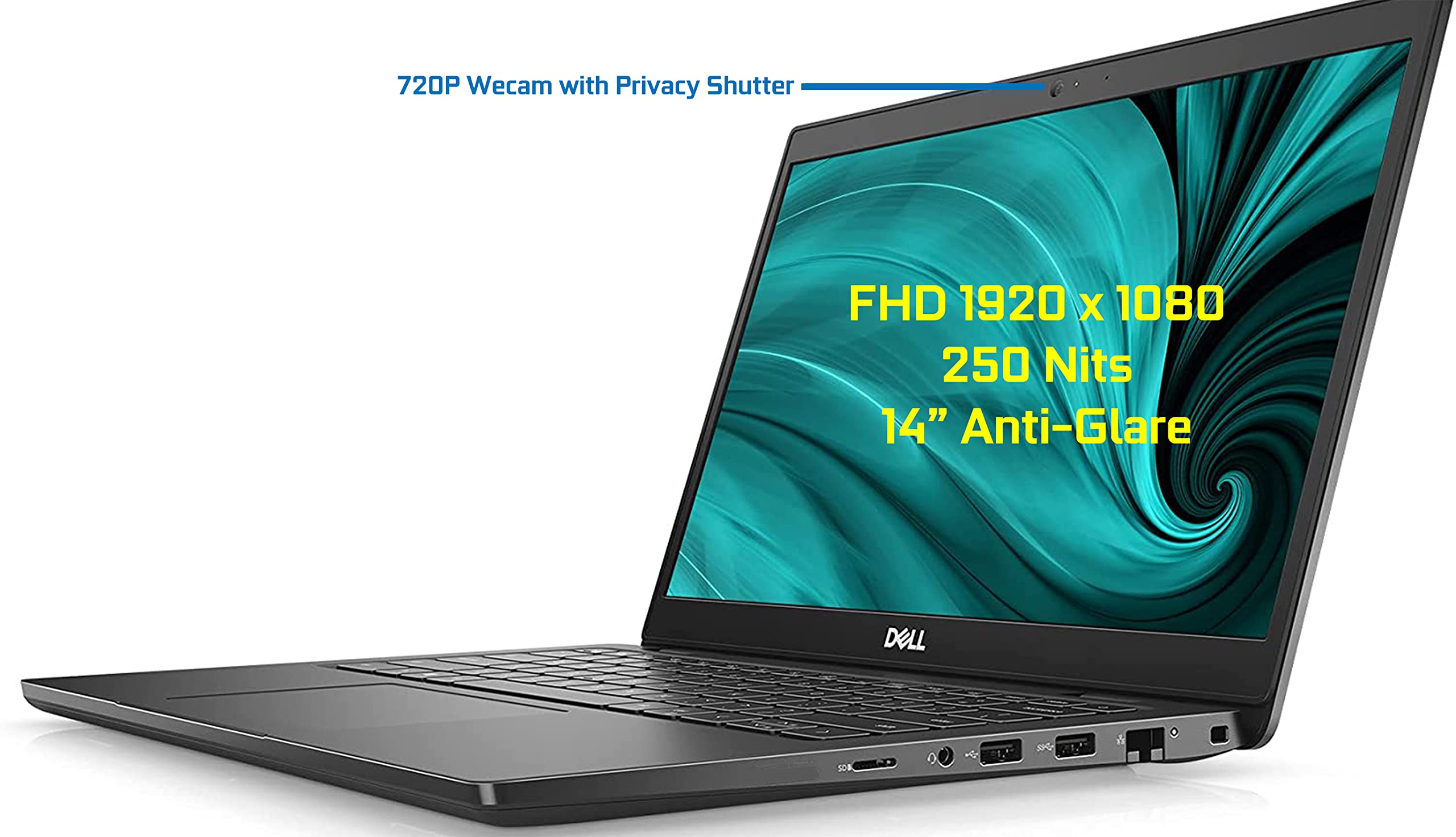 Dell Latitude 3420 Business Laptop 14" FHD, i5-1135G7, 16GB RAM, 256GB NVMe SSD, Webcam, AX Wi-Fi, Bluetooth, Micro SD Card Reader, HDMI, USB Type-C Thunderbolt - Windows 11 Pro (RENEWED)