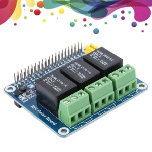 Zyyini Bindpo Relay Module,AC 250V/5A, DC 30V/5A, GPIO Interface 3Way Relay Module Expansion Module with Optocoupler Isolation,Fit for Raspberry Pi AB2B/3B/4B (Raspberry Pi 3-Way Relay)