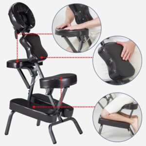 Master Massage Bedford Portable Light Weight Massage Chairs with Carrying Case Bag Tattoo Chair Height Adjustable Folding Massage Chair Salon Massage Chair (Coffee)