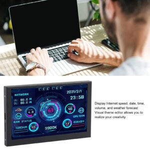 KOSDFOGE Computer Temp Monitor, Computer CPU and RAM Data Monitor with Advanced Data Logging and Customizable Alerts - Compact and Portable Design for PC and Gaming Consoles