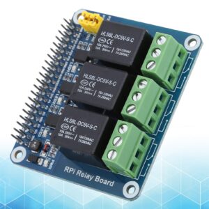 Zyyini Bindpo Relay Module,AC 250V/5A, DC 30V/5A, GPIO Interface 3Way Relay Module Expansion Module with Optocoupler Isolation,Fit for Raspberry Pi AB2B/3B/4B (Raspberry Pi 3-Way Relay)