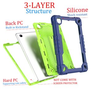 Doemoil for TCL TAB 8 WiFi 9132X/for TCL TAB 8 LE 9137W Tablet Case Soft Silicone Rubber Had Back Shell Kids Friendly Built in Stand Shoulder Strap for TCL TAB 8 WiFi/TCL TAB 8 LE (Navy+Green)