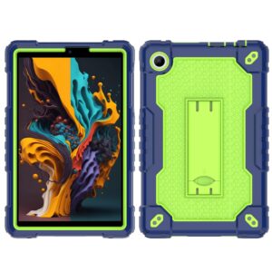 Doemoil for TCL TAB 8 WiFi 9132X/for TCL TAB 8 LE 9137W Tablet Case Soft Silicone Rubber Had Back Shell Kids Friendly Built in Stand Shoulder Strap for TCL TAB 8 WiFi/TCL TAB 8 LE (Navy+Green)