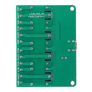 4 Channel Relay Module, Send Serial Commands PCB 10A 250VAC Overcurrent Protection USB Relay Expansion Board Drive Free Intelligent Control for PC