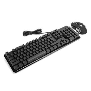 ASHATA Wired Keyboard and Mouse Combo,Portable Corded Gaming Keyboard and Mouse Set with Cool Lighting Effects,Support for Win7 / Win8 / Win10