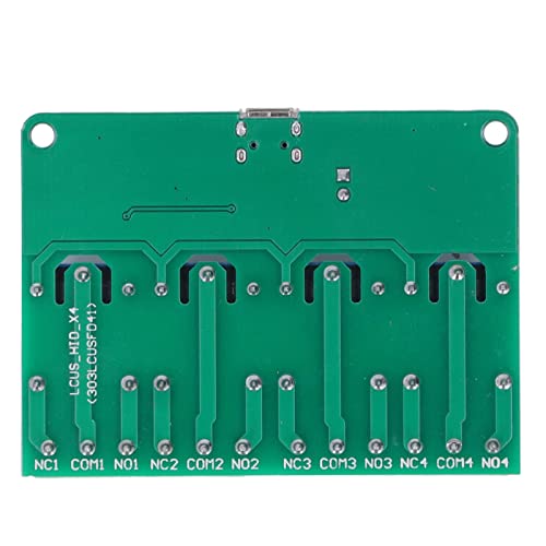 4 Channel Relay Module, Send Serial Commands PCB 10A 250VAC Overcurrent Protection USB Relay Expansion Board Drive Free Intelligent Control for PC