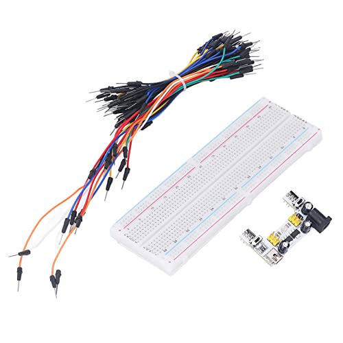 Breadboard Kit 12V, 830 Tie Points Breadboard Kit Multipurpose Female USB Socket with Power Supply for Programming DIY Projects