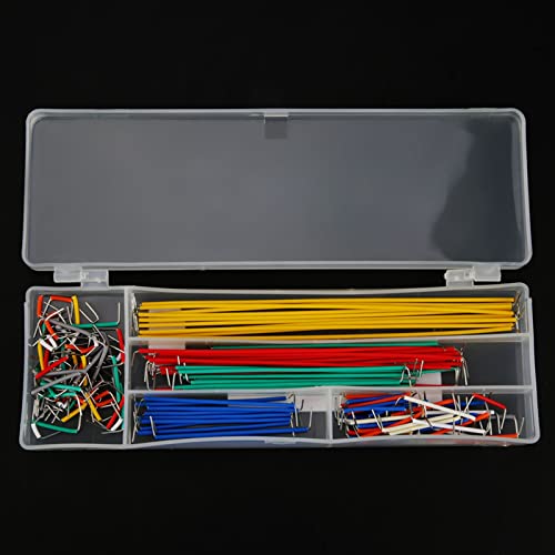 FECAMOS Complete Breadboard Jumper Wires Set, Convenient Different Length Jumper Cable Wire Kit Box Practical Jumper Wires with Useful Storage Box for DIY Shield