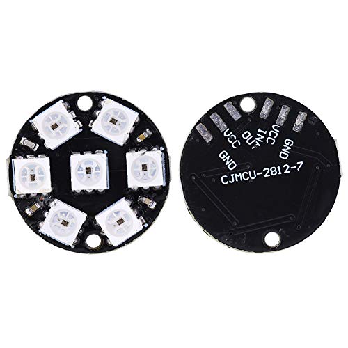 Syrisora 10Pcs LED Driver Development Board Round Built in Color Light Cjmcu 7 Bit WS2812 5050 RGB