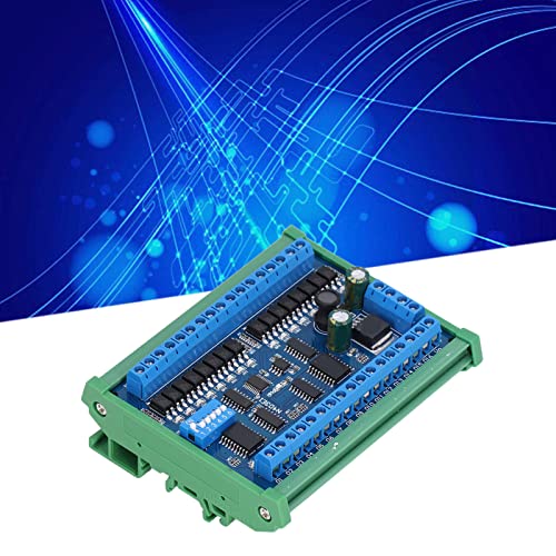 16 Input 16 Output Expansion Board, Power Supply Control Module Less Interference Compact Size DIN35 and C45 Rail Mount for Smart Home for Surveillance System(with Casing)