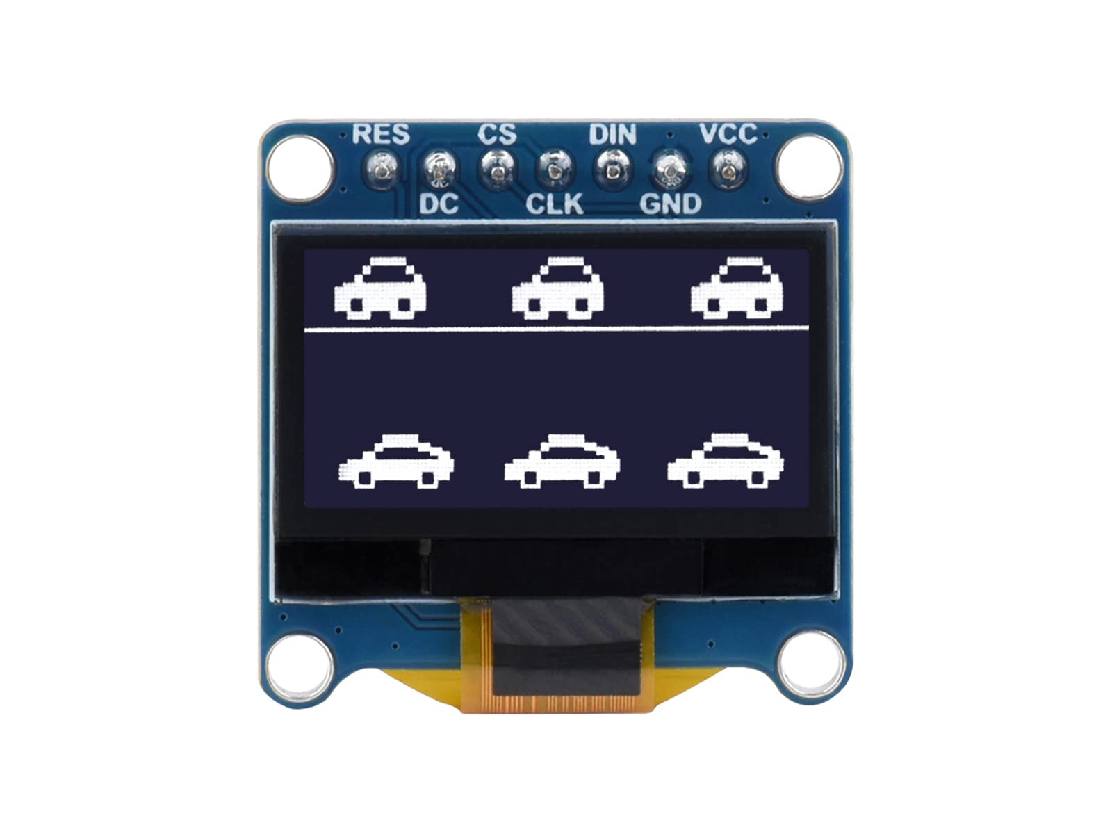 waveshare 0.96inch OLED Display Module for Raspberry Pi/Arduino/STM32, 128×64 Pixels Screen, White Display Color, 4-Wire SPI / I2C Communication Interfaces, 3.3V / 5V