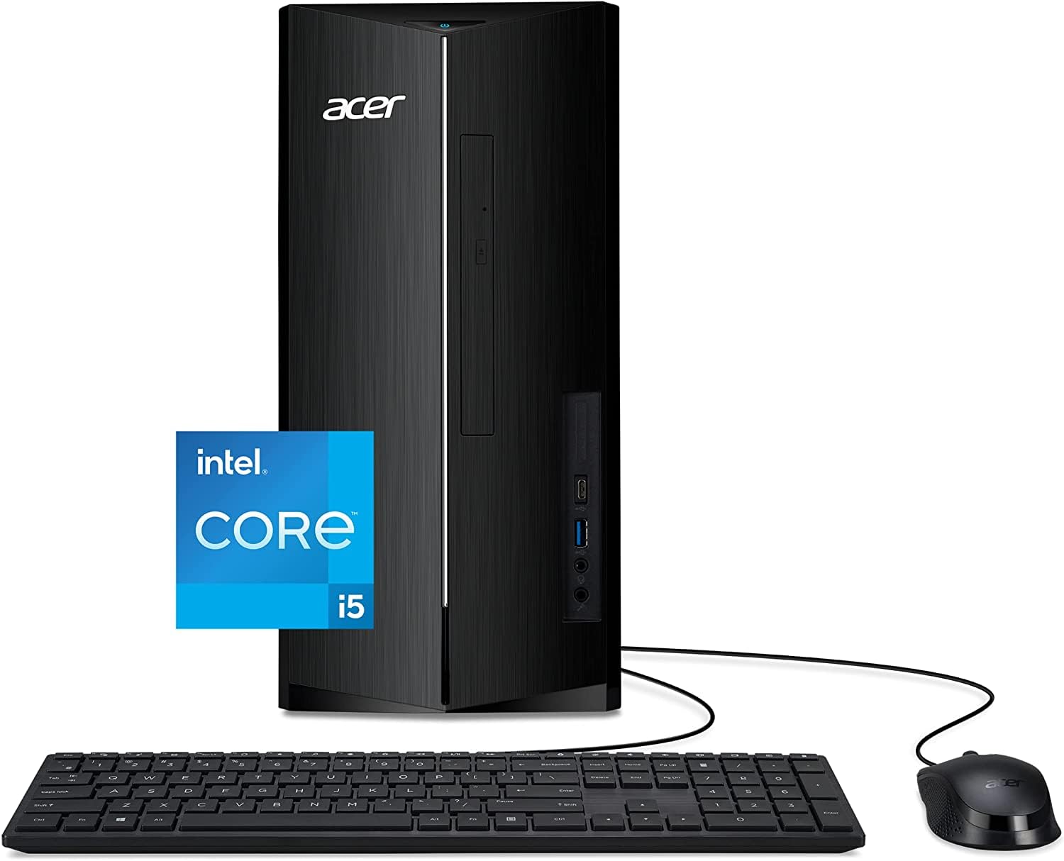 acer 2023 Aspire TC-1760 Desktop PC Intel 12th Gen 6-Core i5-12400 32GB RAM 512GB PCIe SSD 1TB HDD NVIDIA RTX 3060 12GB GDDR6 HDMI DP DVI-D USB-C WiFi AC BT RJ-45 Windows 10 Home w/RE USB Drive