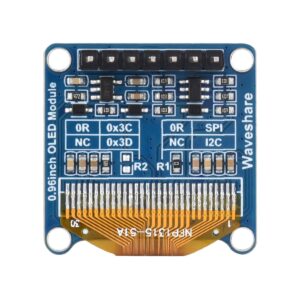 waveshare 0.96inch OLED Display Module for Raspberry Pi/Arduino/STM32, 128×64 Pixels Screen, Blue Display Color, 4-Wire SPI / I2C Communication Interfaces, 3.3V / 5V