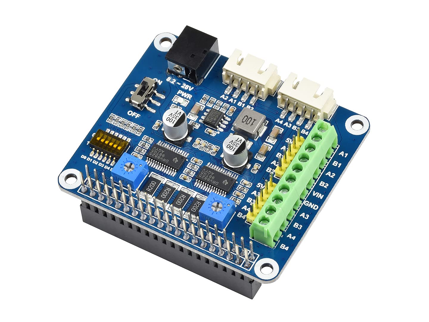 NGW-1pc Stepper Motor HAT Onboard Dual DRV8825 Motor Controller Drives Two Stepper Motors Up to 1/32 Microstepping Compatible with Raspberry Pi