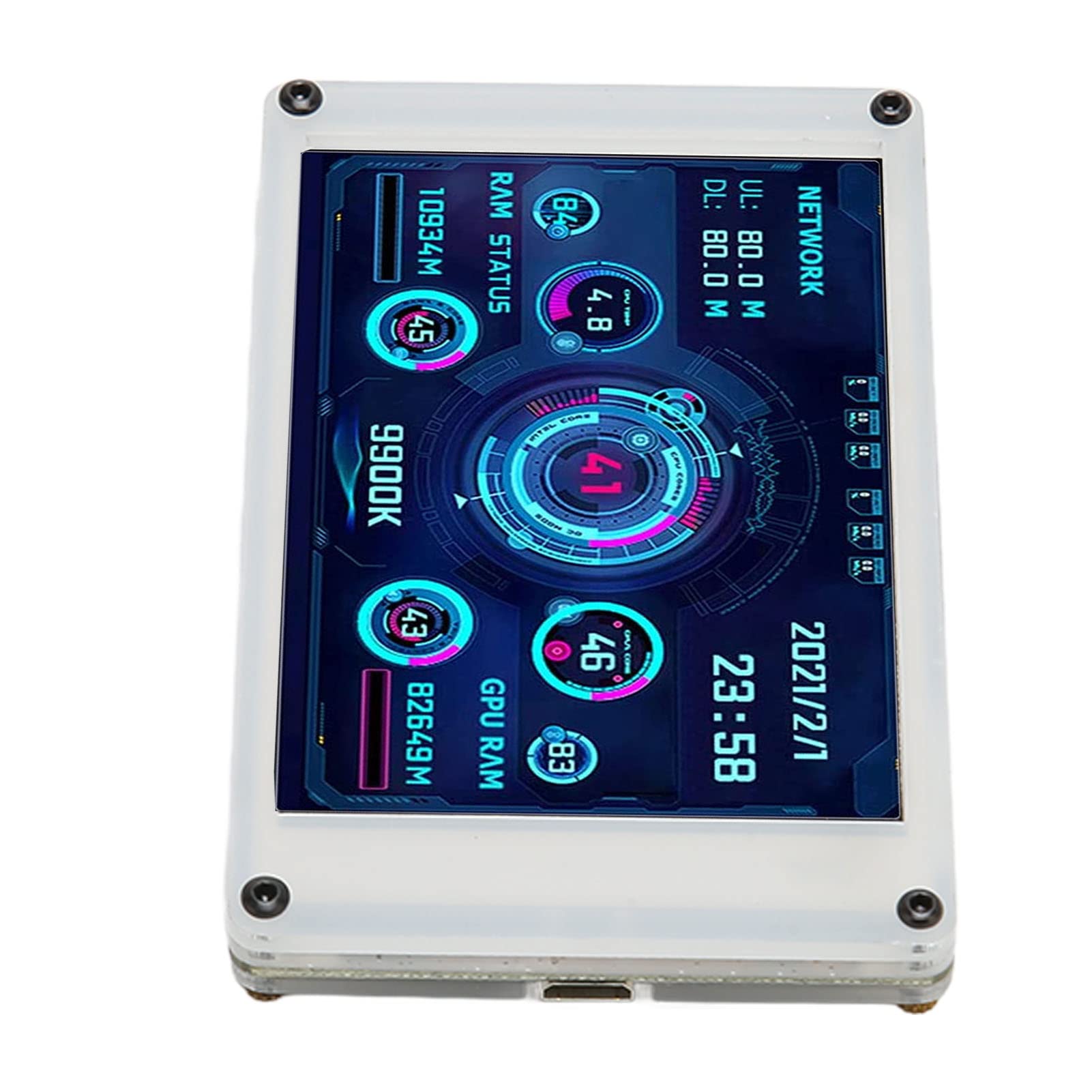 GOWENIC AIDA64 PC CPU RAM HDD Data Monitor, 3.5in Computer Temp Monitor, PC Sensor Panel Display for PC ARGB Computer Case Secondary Screen, for RasPi, Linux, System