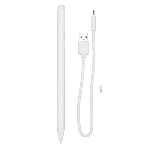 Naroote Touch Screen Pen, Tablet Stylus High Accuracy Palm Rejection with LED Indicator for Drawing for Kids (White)