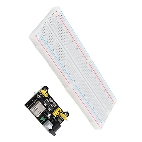 830 Tie Points Breadboard, 3.3V 5V Output Power Module Female USB Socket Easy Connection Less Error 65Pcs Wire Clear Markings for DIY Project Programming